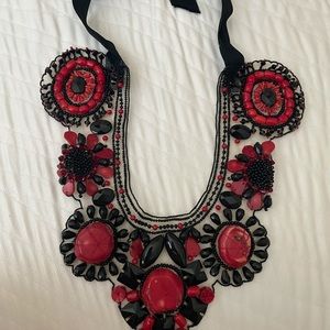 Ranjana Khan Red Beaded Necklace / Saks